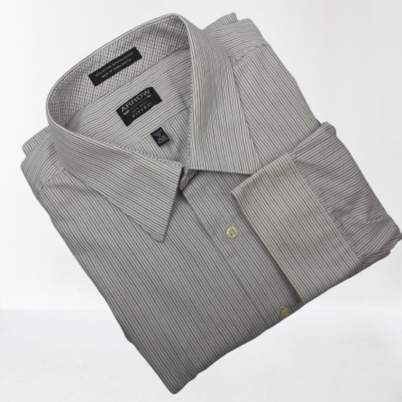 Arrow Mens Dress Shirt Lot of 2 Size XXL Neck 18-18 1/2 - Picture 9 of 9